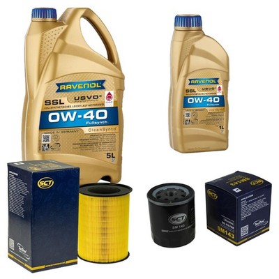 SCT Inspektionspaket 6L RAVENOL SSL 0W-40 für Ford Focus III