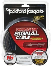 Rockford Fosgate RFI-16 16 ft. 2-Channel Twisted RCA Interconnect Cable RFI3 NEW