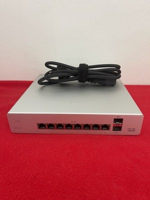 Cisco Meraki MS220-8P 8-Ports PoE RJ-45 GE 2-Ports SFP GE Cloud Managed Switch 