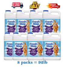 8 Packs 92lb Fresh Step Lightweight Clumping Cat Litter Extra Strength Febreze