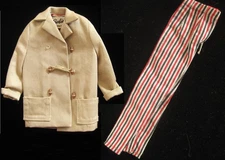 Vintage Barbie 985 Open Road 2 Pieces Striped Pants + Toggle Coat With Tag