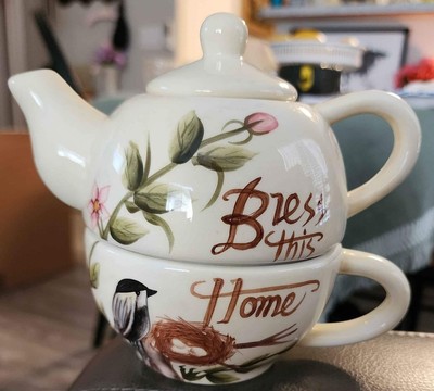 3 piece personal teapot. ''Bless This Home''
