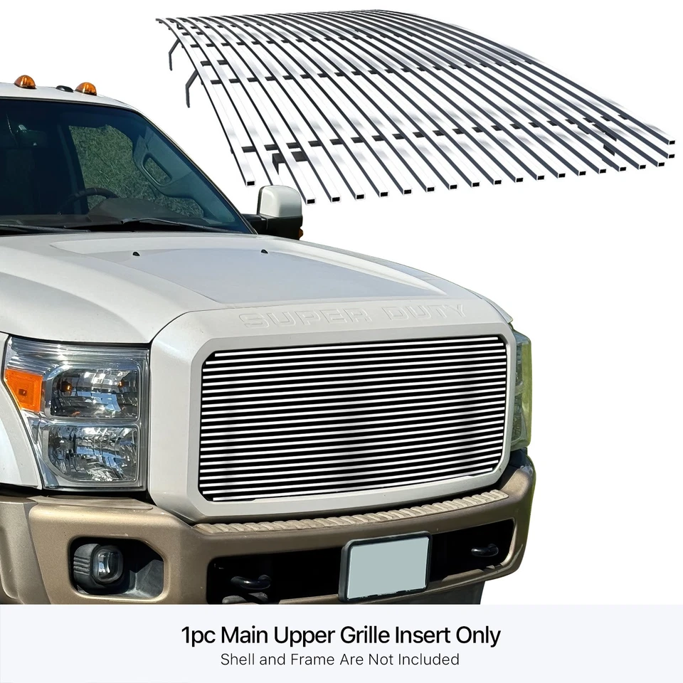 Se adapta a Ford F-250/F350/450/550 SD 2011-2016 superior acero inoxidable cromo parrilla Foto 3 de 4