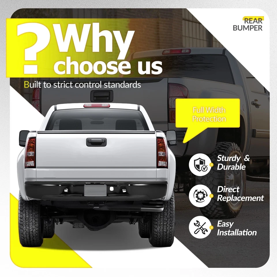 For Chevrolet Silverado GMC Sierra 2500HD/3500HD 1999-2007 Rear Bumper Assembly - Image 3 of 4