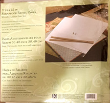 K Co 12x12 SCRAPBOOK Album White REFILL PGS 16 Protectors w/Expansion Post Kit