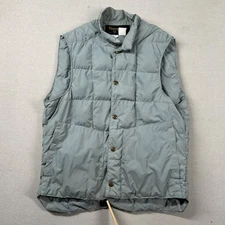 Vintage Tempco Vest Mens M Goose Down Puffer Snap Gray USA Gilet Ski Layer