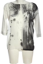 QS BY S.OLIVER T-Shirt Damen Shirt Gr. DE 38 weiß-hellgrau Casual-Look