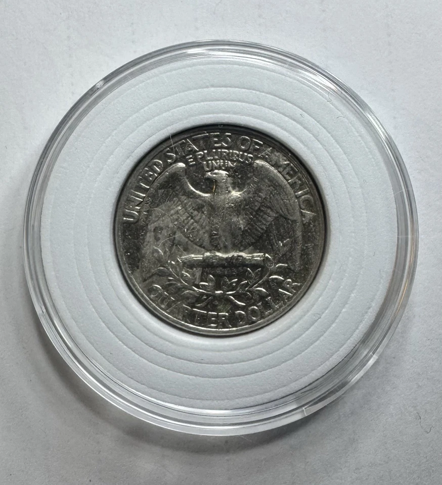 1978 Washington Quarter Error No Mint Mark, AM Touching, Filled ‘A’ Rare! Cased - Image 2 of 4