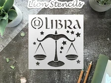 Libra Zodiac Sign Stencil for Custom Painting and Creative Projects - StencilAir