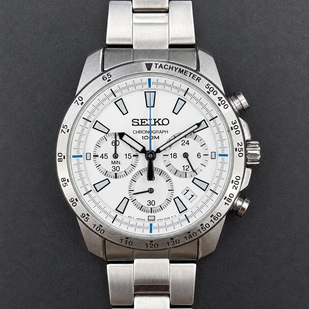 Seiko SSB025P1 6T63 White Dial Quartz Chronograph Wat… - Gem