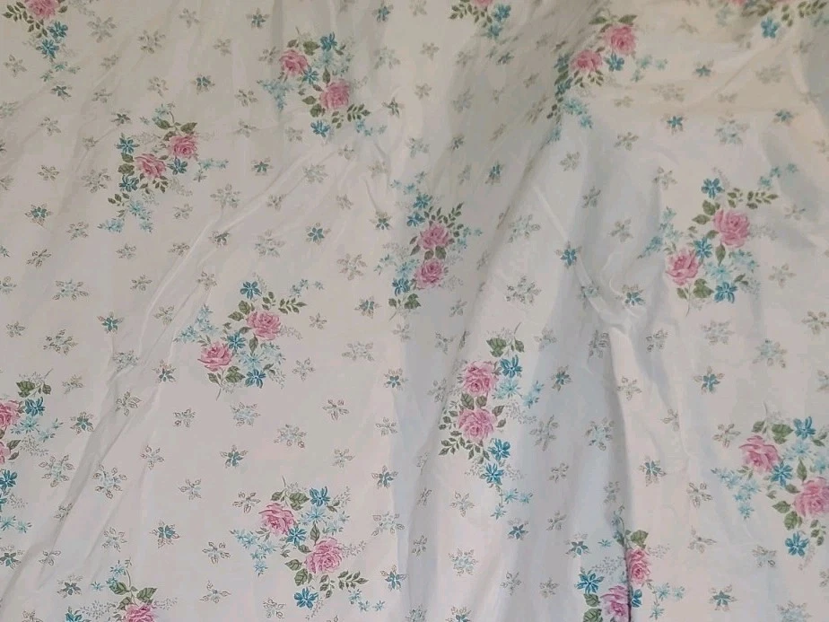 Simply Shabby Chic 100% Cotton Duvet Set- KING-New Lily Rose Blue Pink White - Image 2 of 4