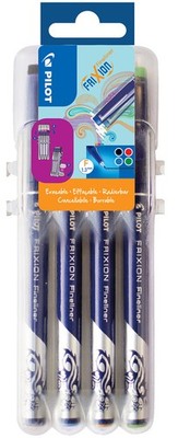PILOT Fineliner FRIXION Evolutive Set 4er Etui blau schwarz rot und grün