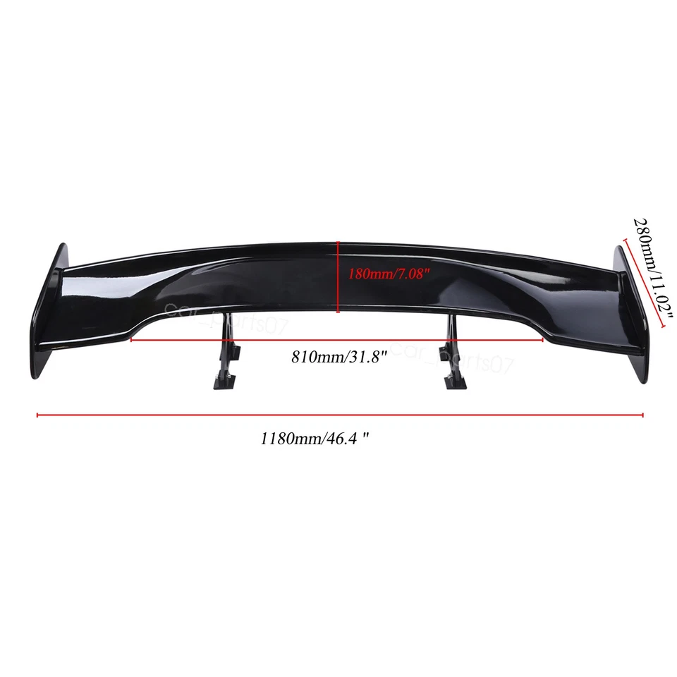 For Saturn L200 L300 2001-2005 46" Glossy Black Rear Trunk Spoiler GT Wing US Foto 2 de 4