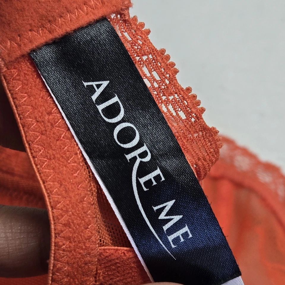 Sujetador Adore Me para mujer 34B naranja floral bralette con aros correa de encaje transparente Foto 3 de 4