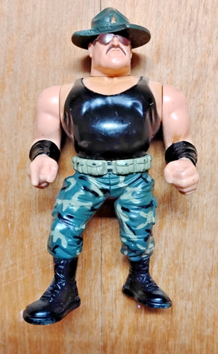 Sgt Slaughter WWF Hasbro 1991 Wrestling Figure DAM...