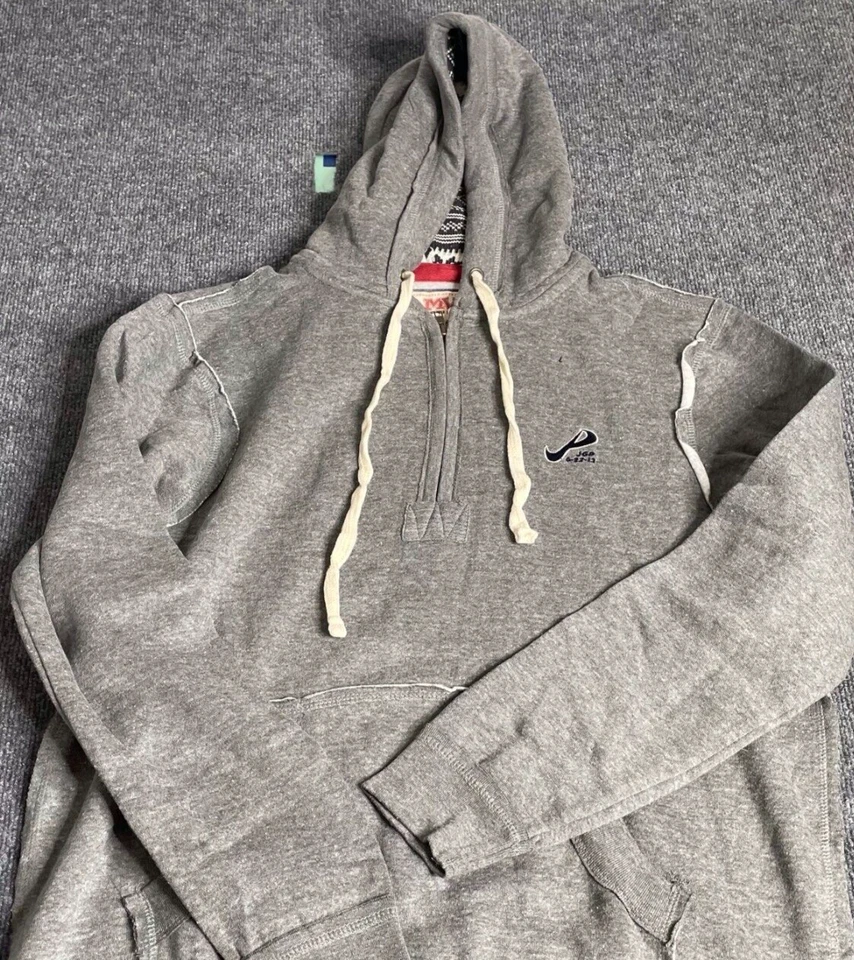 Suéter deportivo MV grande para hombre gris 1/2 cremallera punto inverso trapo sudadera con capucha manga larga Foto 3 de 4