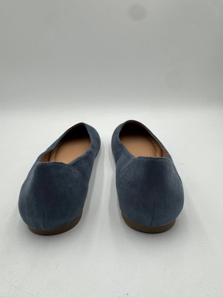 Zapatos planos de ballet de gamuza azul marino Journee Collection para mujer talla 10 cómodos sin cordones Foto 3 de 4