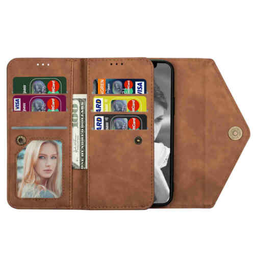 For iPhone 11 12 Pro Max XR 6S 7 8 SE Wallet Card Holder Flip Leather Case Cover - Picture 25 of 43