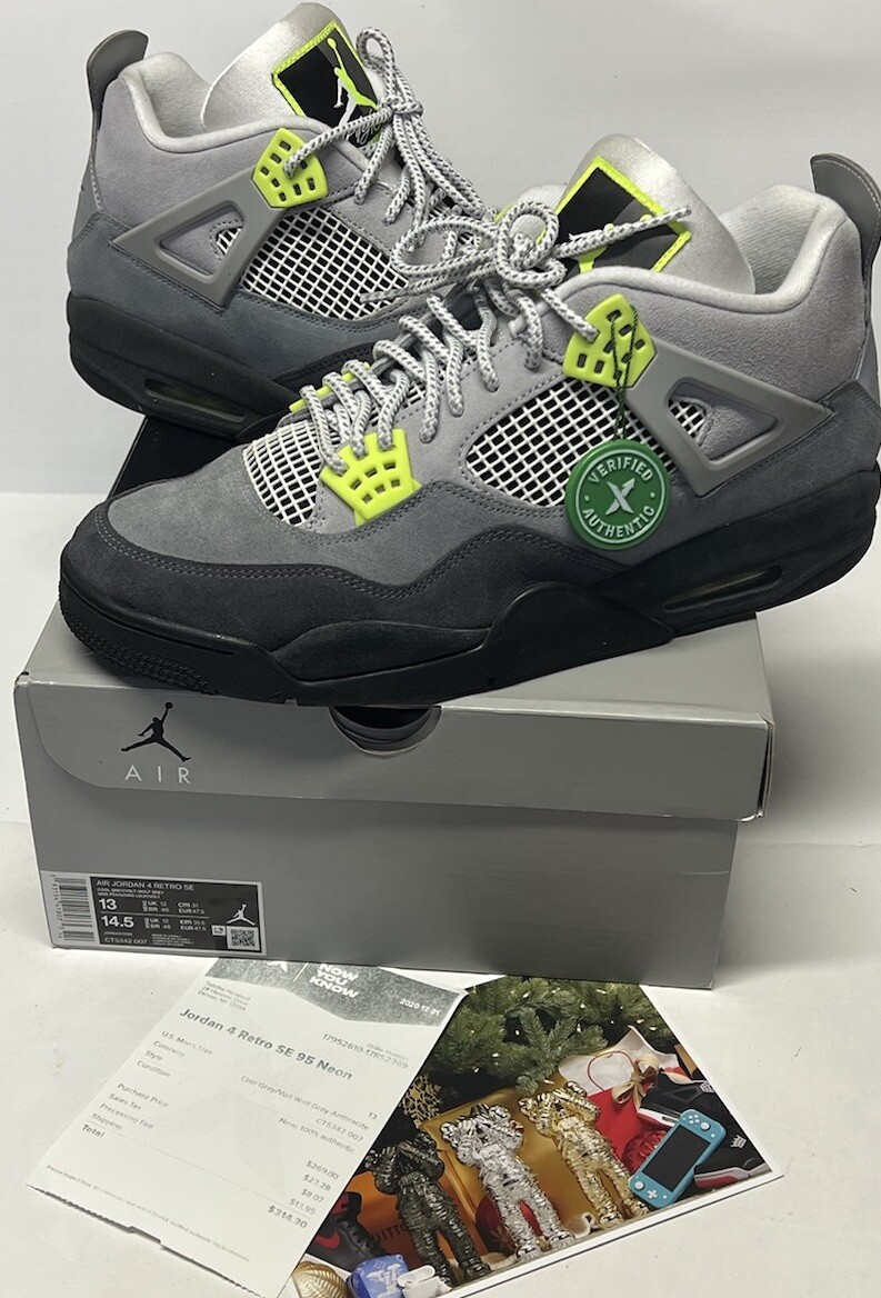 STOCK-X Nike Air Jordan 4 SE 95 Neon size 13 CT5342-007 OG STOCK-X Nike Air Jordan 4 SE 95 Neon size 13 CT5342-007 OG