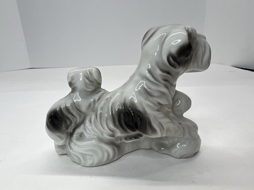 Vintage Made In Japan Porcelain Figurine Schnauzer And Puppies Dog 3.5 Inch - Picture 5 of 8