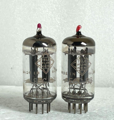 Matched Pair ECC83 12AX7 tubes Telefunken smooth plates