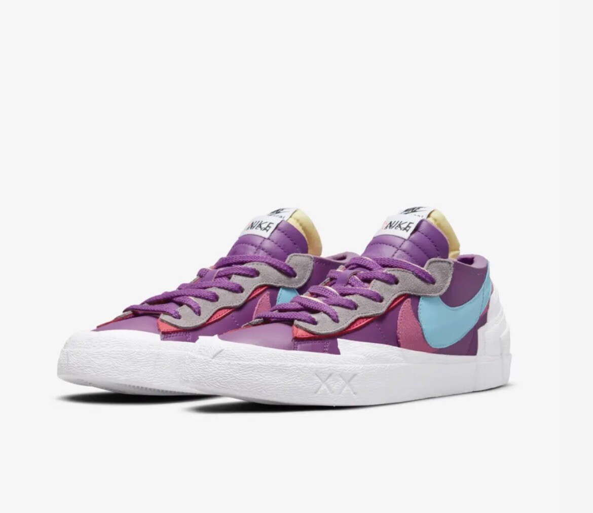 SACAI X NIKE Sacai x KAWS Blazer Basso Viola Crepuscolare Taglia 9 5 Uomo DM7901 500