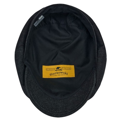 Berretto Sterkowski SHELBY Denim Vintage Stile Classico Vacanze Newsboy Blu/Nero - Foto 5 di 26