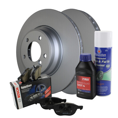 Front Brake Kit 348mm Coated Rotors Bosch Ceramic Pad For BMW E84 E90 E92 E93 L6