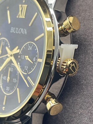 $395 Classic Bulova Chronograph Two Tone Stainless Steel  display picture 2