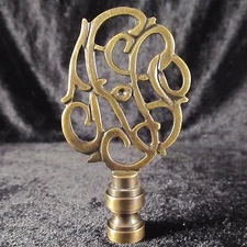 Detailed Open Cut LAMP FINIAL for old antique shade or lampshade /antiqued look