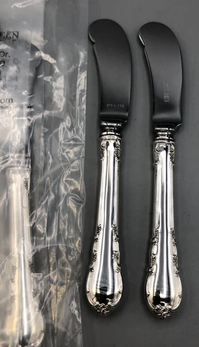 Modern Victorian by Lunt sterling silver, set of 12  paddle Butters Spreaders6