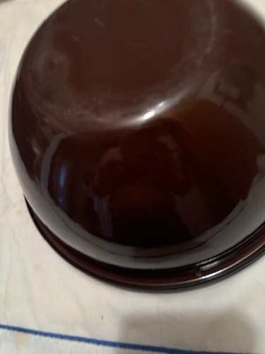 Vintage (3) White Enamel Ware / BROWN EXTERIOR 12 1/2 CUP 10" MIXING BOWLS - Picture 2 of 10