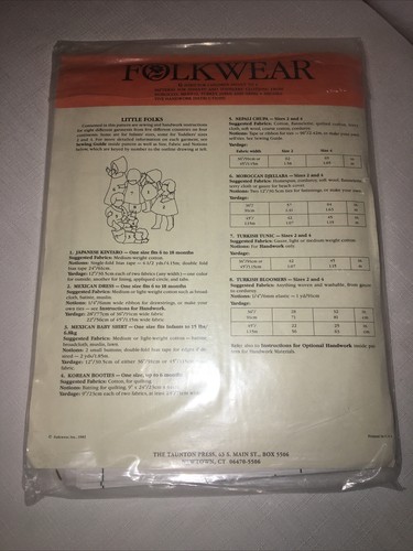 2 Vintage Folkwear Patterns 228, 109 Victorian Gown Orange/Yellow envelopes H - Picture 3 of 5
