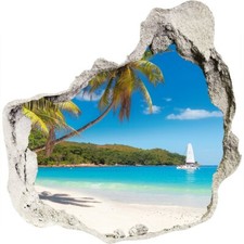 Tropical Beach 125x125cm Adhesive Film Nursery Wall Sticker Wallpaper 3D