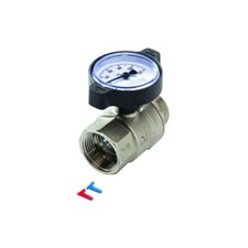 TECEfloor Kugelhahn 1" IGx1" AG mit Thermometer vern. Clips
