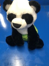 Melissa Doug Panda Bear Plush Stuffed Animal 10" Sitting Black White Blue Eyes