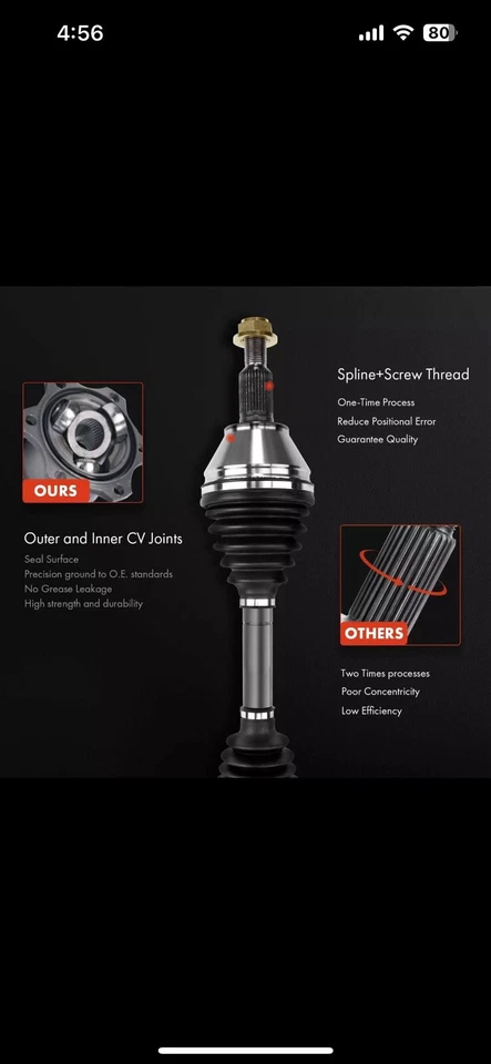 Conjunto de eje CV delantero derecho del lado del pasajero para Honda Odyssey 2018-2022 V6 3,5 L Foto 4 de 4