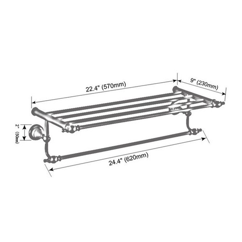 Polished Chrome Towel Bar Rail Rack Holder Shelf Rod Bathroom Wall Mount yba901 - Picture 3 of 6
