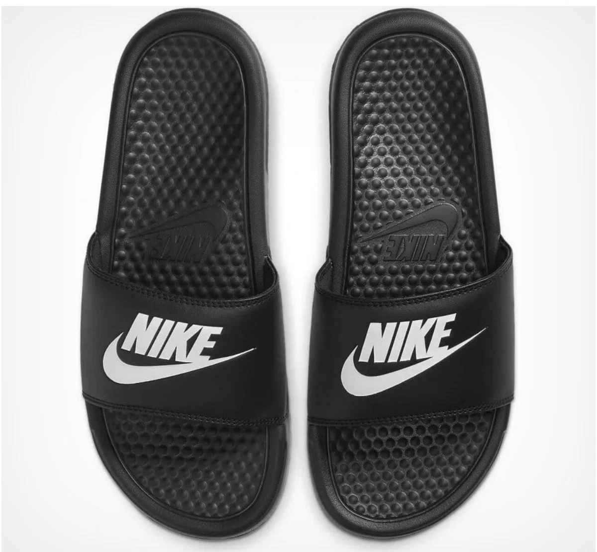 Nike Benassi JDI Print 343881-015 Black/White Slides Sandals Shoes 6W | eBay