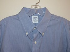 Brooks Brothers Original Polo Men's 16 2/3 Blue Slim Fit Button Up Dress Shirt
