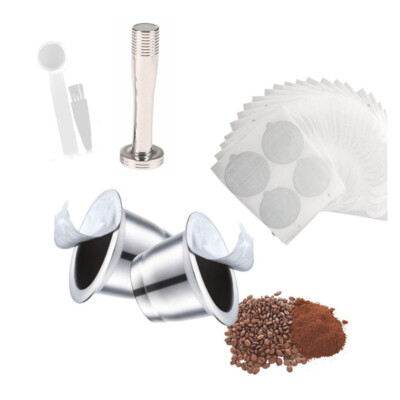 Metal Reusable Espresso Capsule Pods with Foil Set For Nespresso Coffee Machines