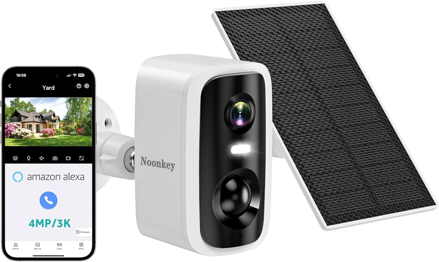 4MP Solar Security Cameras Wireless Outdoor, Battery Powered Wifi Security Camer