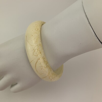 Bracelet Jonc Femme En Résine Ivoire Marbrée - Style Rétro Y2K Hypoallergénique - Cadeau Anniversaire, été, Fête Des Mères - 8