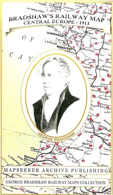 Bradshaw's Eisenbahnkarte Mitteleuropa 1913 Faltkarte