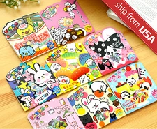 Lot 71 Japan Musha Panda Cat Food Dessert funny sticker flakes Seal Cute Kawaii