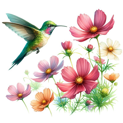 Clear 18X18cm Pink Floral Car Sticker