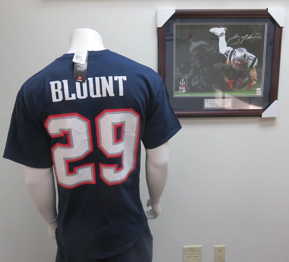 Camisa de fútbol para hombre LeGarrett Blount #29 New England Patriots Super Bowl LI logotipo Foto 2 de 4