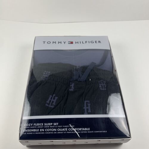 Tommy Hilfiger Pajama Set Men's Large 100% Cotton Cozy Fleece Sleepwear S8307