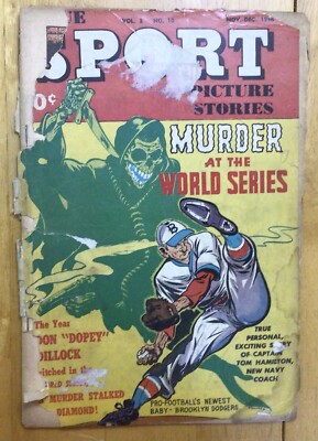 True Sport Picture Stories Vol 3 #10; Skeleton/Grim Reaper Cover!  1946 REDUCED