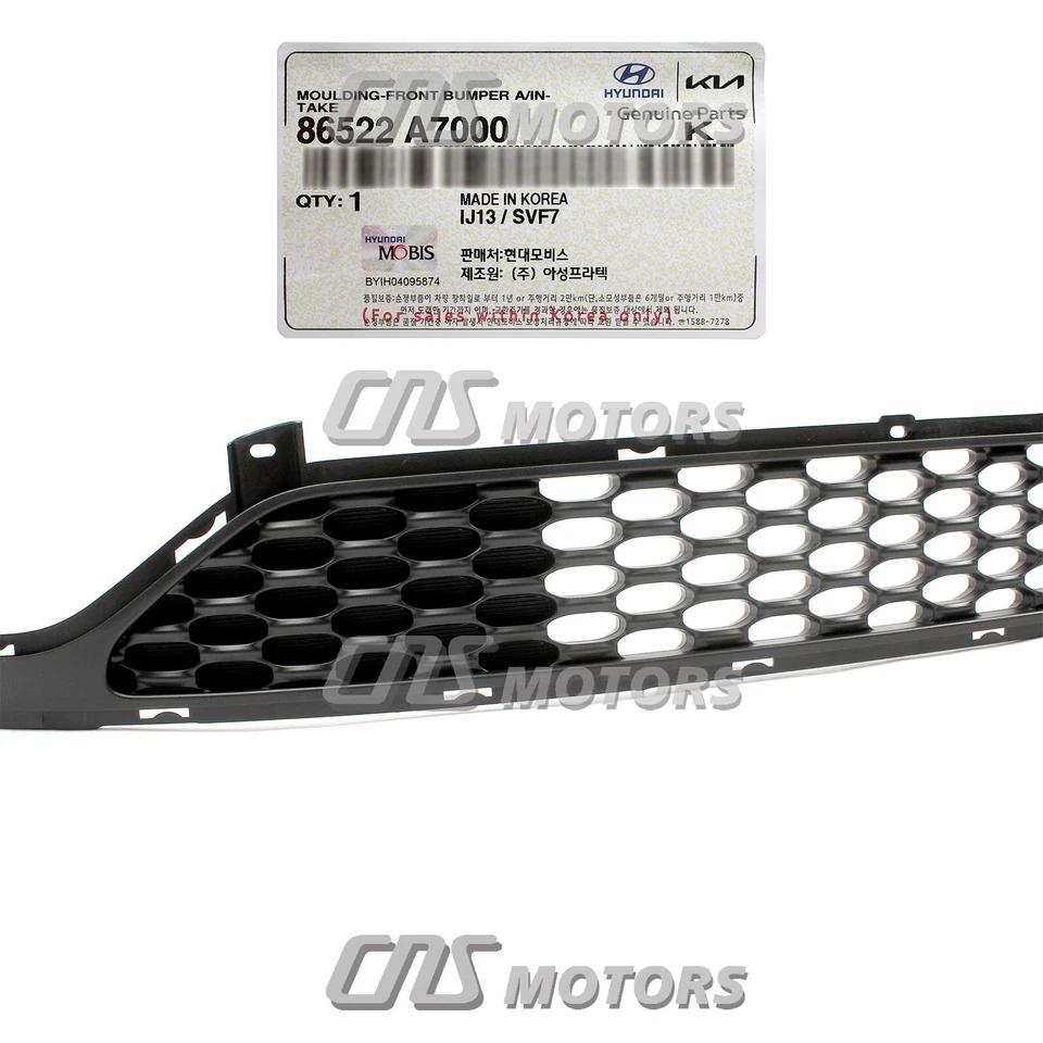 ⭐GENUINE⭐ Front Bumper Lower Grille for 2014-2016 Kia Forte Forte5 86522A7000 - Image 3 of 4